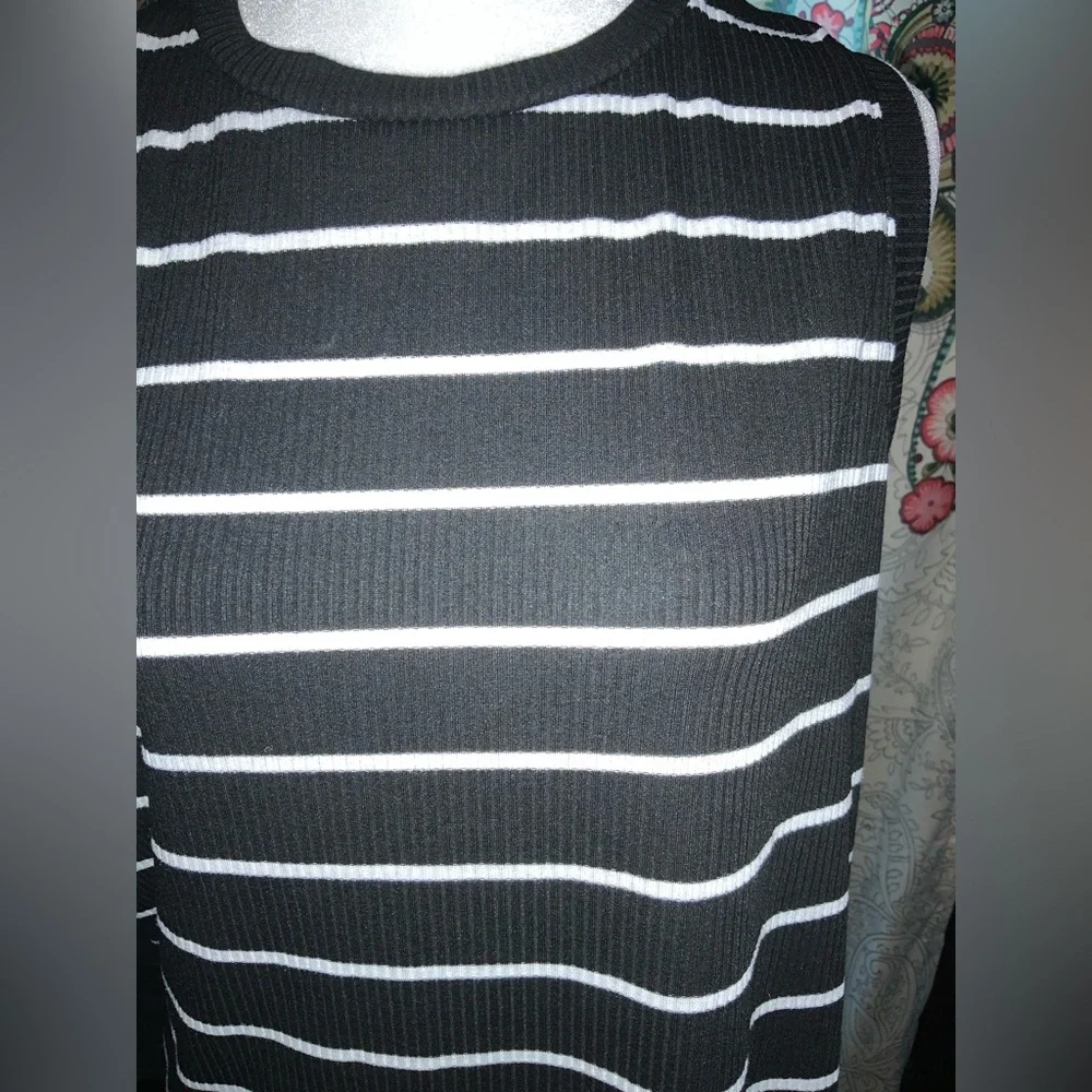 SHEIN Black and White Stripe  Dress Medium
